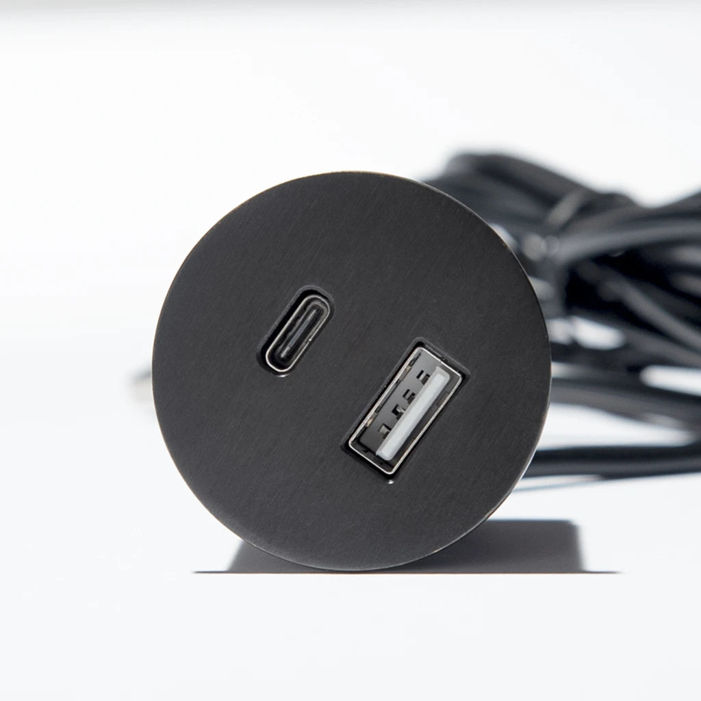 ASA 06029P00003 Nabíjecí HUB vestavný VERSAPICK, 2xUSB 5V (typ A), ⌀42mm, kulatý, plast, černá matná ASA 06029P00003 Nabíjecí HUB vestavný VERSAPICK, 2xUSB 5V (typ A), ⌀42mm, kulatý, plast, černá matná